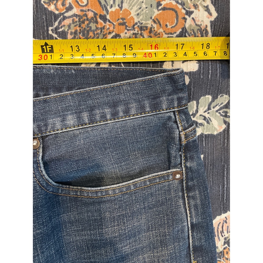 Gap Athletic Taper Mens Jeans 32x30 Dark Tinted Stretch Denim Indigo Faded - Picture 11 of 13